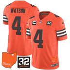 CLE #32 Jim Brown Memorial & Home Patch Vapor Limited Jersey