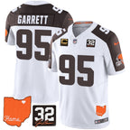 CLE #32 Jim Brown Memorial & Home Patch Vapor Limited Jersey