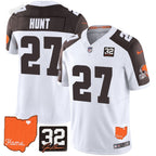 CLE #32 Jim Brown Memorial & Home Patch Vapor Limited Jersey