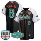 MIA 50th & Don Shula 347 Memorial Patch Baseball Jersey - All Stitched