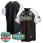 MIA 50th & Don Shula 347 Memorial Patch Baseball Jersey - All Stitched