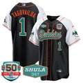 MIA 50th & Don Shula 347 Memorial Patch Baseball Jersey - All Stitched