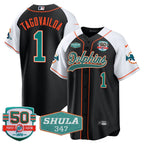 MIA 50th & Don Shula 347 Memorial Patch Baseball Jersey - All Stitched
