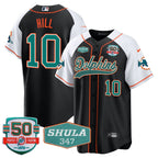MIA 50th & Don Shula 347 Memorial Patch Baseball Jersey - All Stitched
