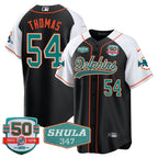 MIA 50th & Don Shula 347 Memorial Patch Baseball Jersey - All Stitched