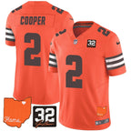CLE #32 Jim Brown Memorial & Home Patch Vapor Limited Jersey