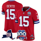 NYG 100th Season & State Patch Vapor Limited Jersey