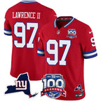 NYG 100th Season & State Patch Vapor Limited Jersey