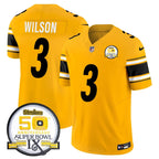 PIT 50th Anniversary Of Super Bowl IX Patch Vapor Limited Jersey