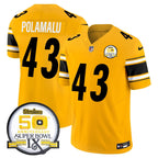 PIT 50th Anniversary Of Super Bowl IX Patch Vapor Limited Jersey