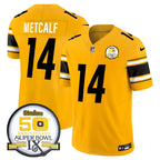 PIT 50th Anniversary Of Super Bowl IX Patch Vapor Limited Jersey
