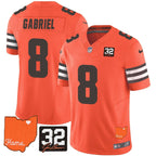 CLE #32 Jim Brown Memorial & Home Patch Vapor Limited Jersey