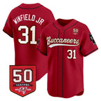 TB 50th Season Patch Vapor Baseball Jersey - All Stitched