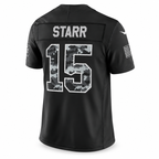 Men's Bart Starr Green Bay Packers 2026 Salute to Service Stitched Limited Jersey - Black