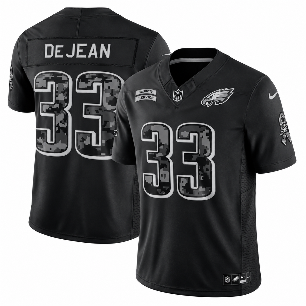 Men’s Cooper DeJean #33 Philadelphia Eagles Salute to Service Football Fan Jersey – Black