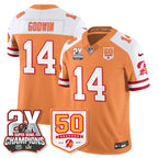TB 2-Time Champions Patch Throwback Vapor Limited Jersey