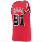 Men's Chicago Bulls Dennis Rodman Mitchell & Ness Red 1997-98 Hardwood Classics Swingman Jersey