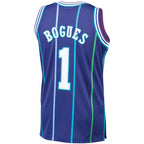 Charlotte Hornets Muggsy Bogues Mitchell & Ness Purple 1994-95 Hardwood Classics Swingman Jersey