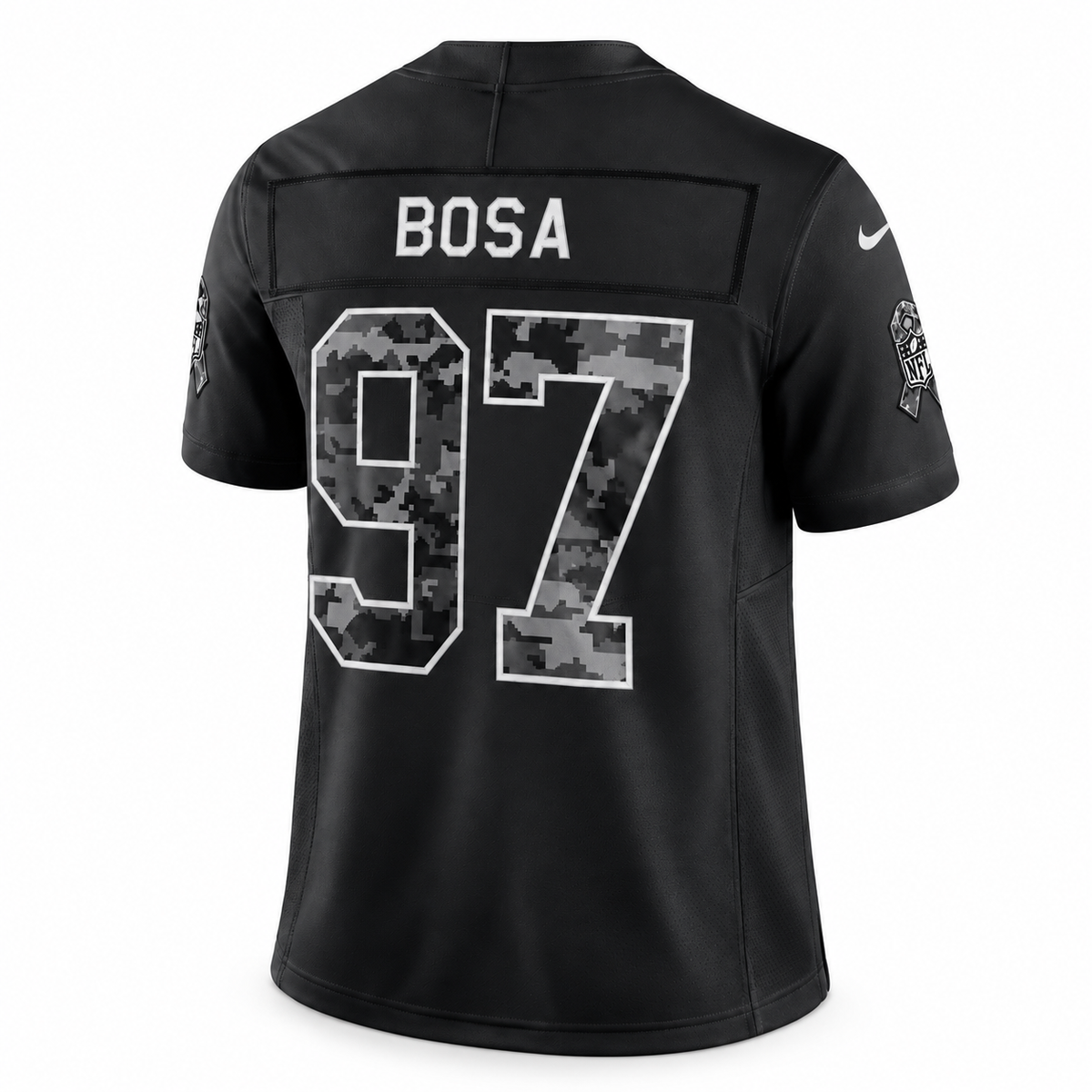 Men’s Nick Bosa #97 San Francisco 49ers 2026 Salute to Service Stitched Limited Jersey – Black