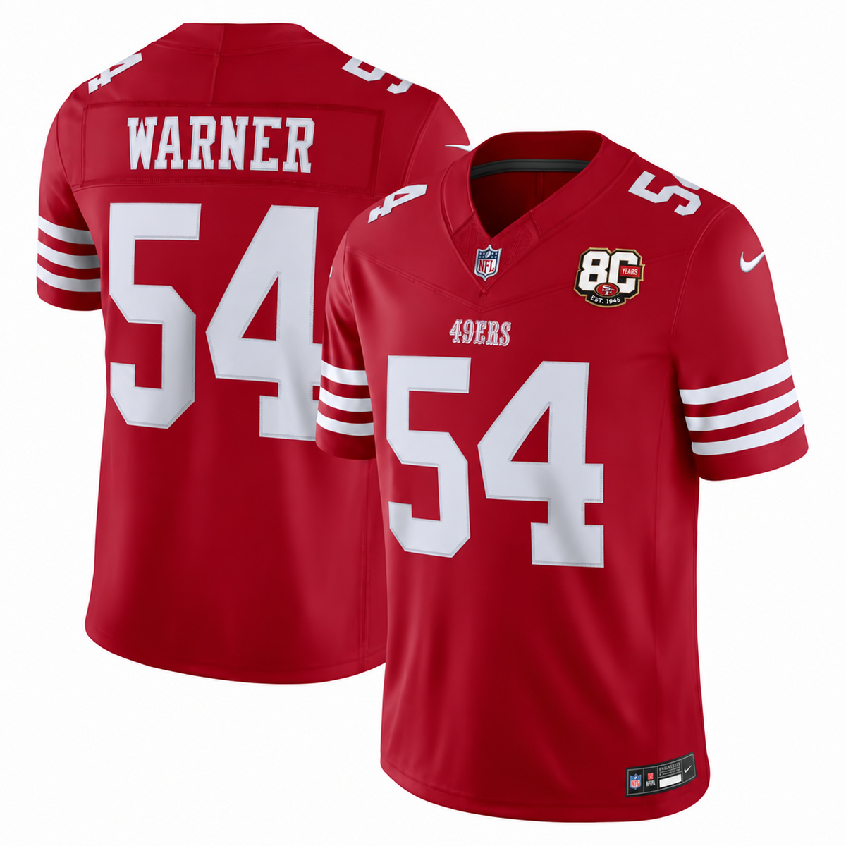 Men's Fred Warner #54 San Francisco 49ers Team Vapor F.U.S.E. Stitched Limited Jersey