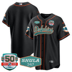 MIA 50th & Don Shula 347 Memorial Patch Baseball Jersey - All Stitched