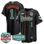 MIA 50th & Don Shula 347 Memorial Patch Baseball Jersey - All Stitched