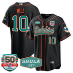 MIA 50th & Don Shula 347 Memorial Patch Baseball Jersey - All Stitched