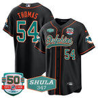 MIA 50th & Don Shula 347 Memorial Patch Baseball Jersey - All Stitched