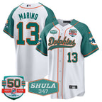 MIA 50th & Don Shula 347 Memorial Patch Baseball Jersey - All Stitched