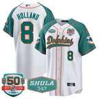 MIA 50th & Don Shula 347 Memorial Patch Baseball Jersey - All Stitched
