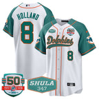MIA 50th & Don Shula 347 Memorial Patch Baseball Jersey - All Stitched