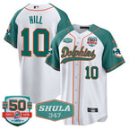 MIA 50th & Don Shula 347 Memorial Patch Baseball Jersey - All Stitched