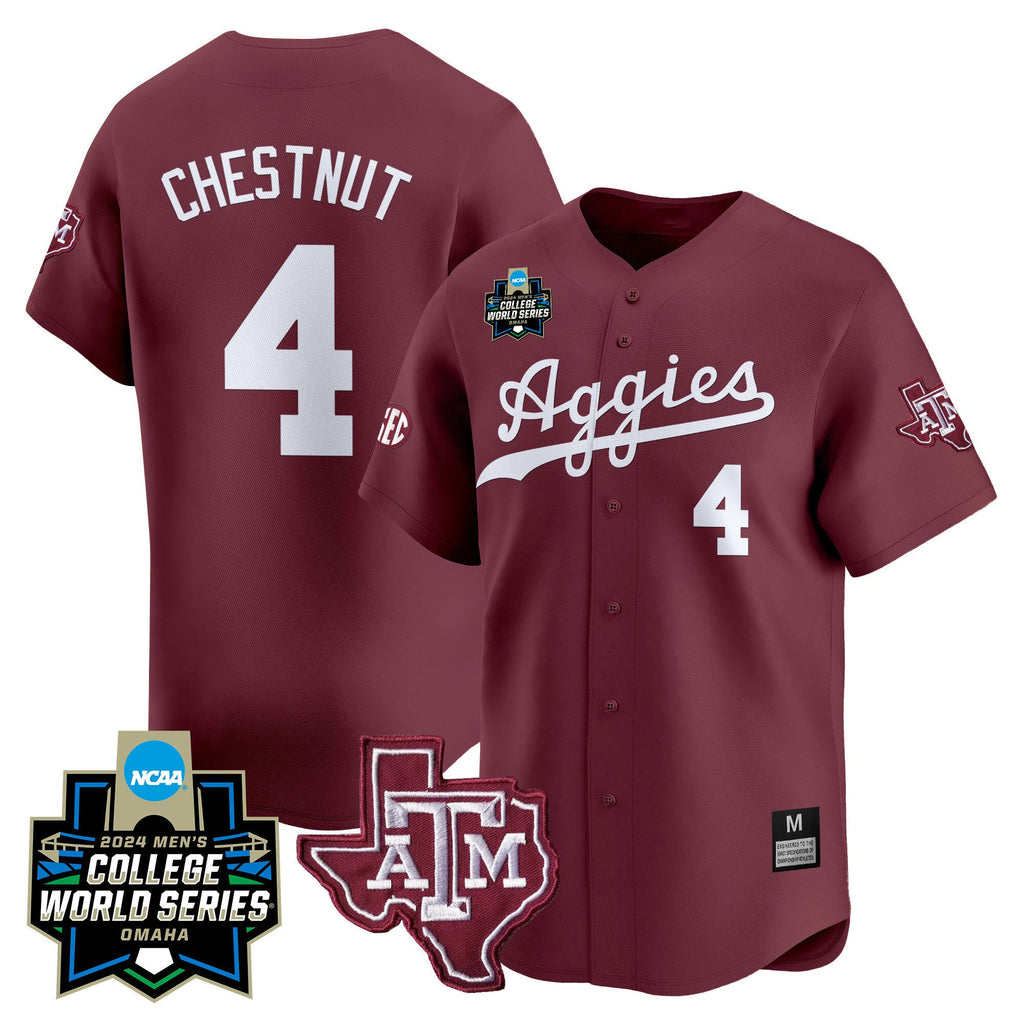 Men's Texas A&M Aggies 2024 College World Series Vapor Premier Limited Jersey - All Stitched
