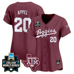 Women's Texas A&M Aggies 2024 College World Series Vapor Premier Limited Jersey - All Stitched
