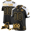 New York Giants 100th Season & State Patch Gold Vapor Limited Custom Jersey - All Stitched