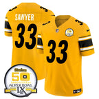 Steelers 50th Anniversary Of Super Bowl IX Patch Vapor Limited Jersey - All Stitched