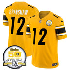 Steelers 50th Anniversary Of Super Bowl IX Patch Vapor Limited Jersey - All Stitched