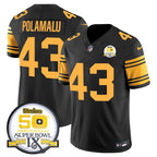 Steelers 50th Anniversary Of Super Bowl IX Patch Vapor Limited Jersey - All Stitched