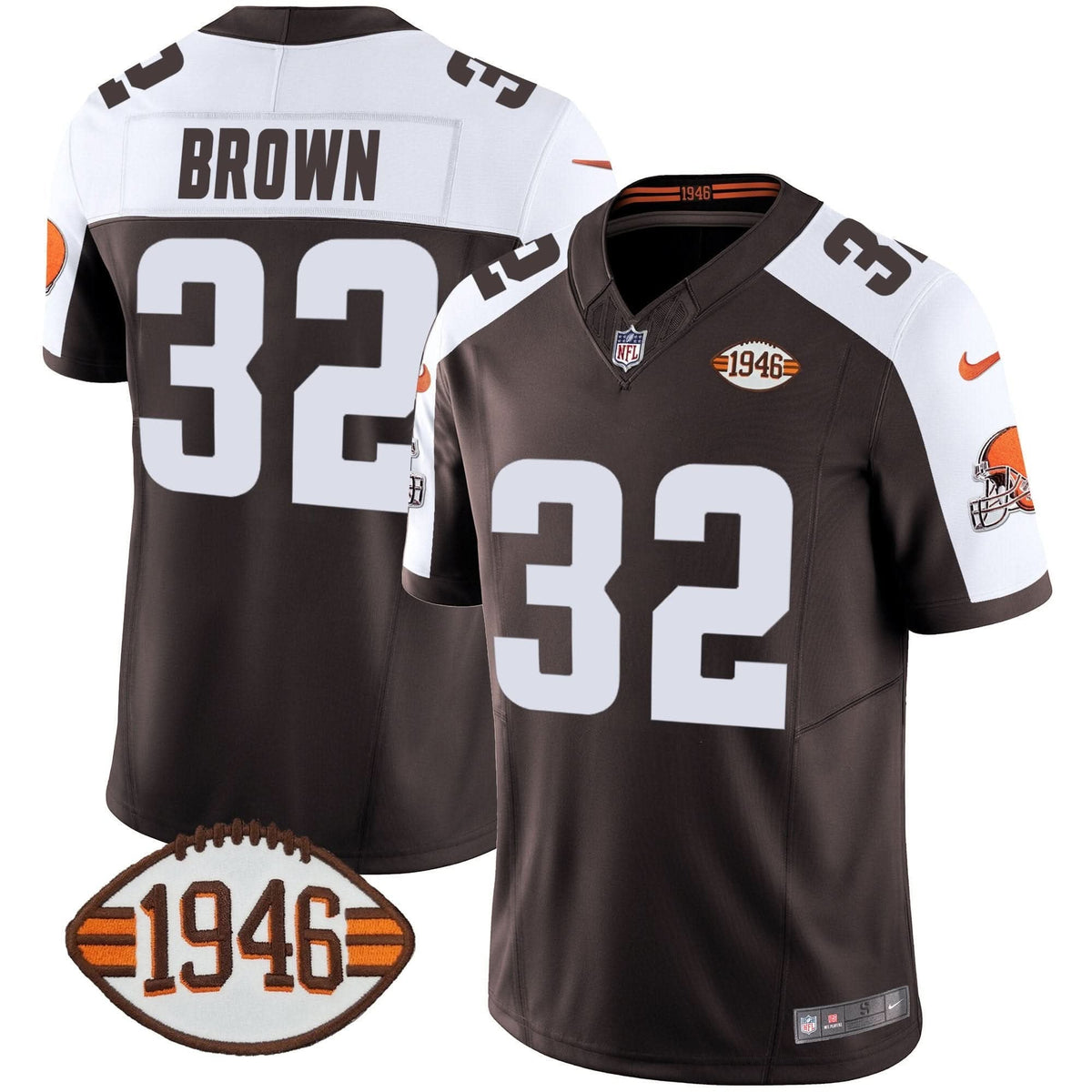Browns 1946 75th Anniversary Patch Jersey - All Stitched
