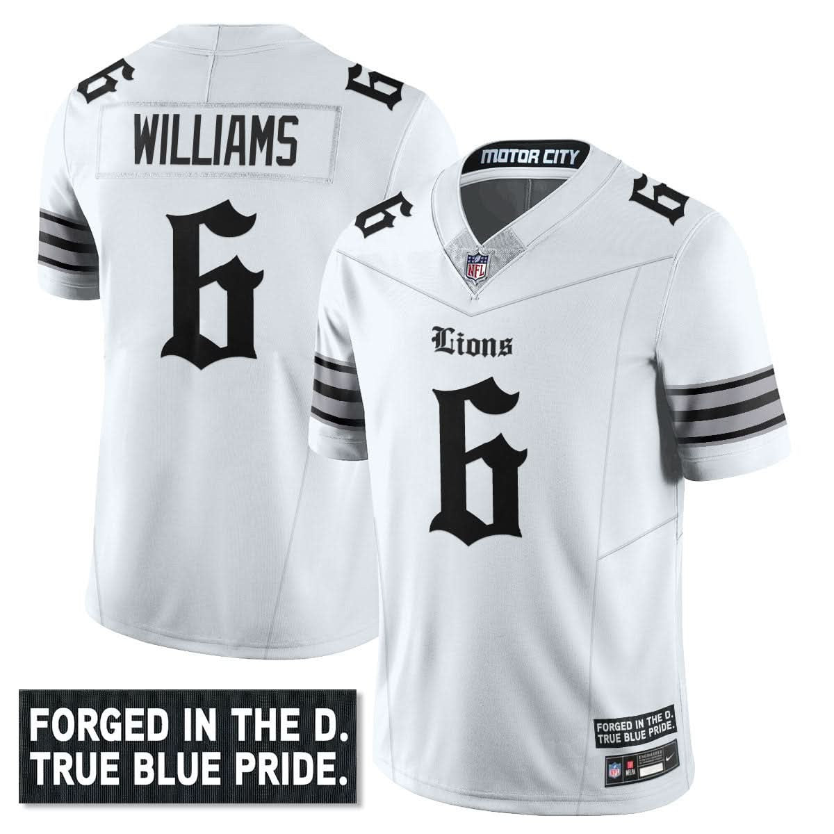 Detroit Lions 'Gothic Motor City Edition' Vapor Limited Jersey - All Stitched