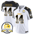 Steelers Arch Smoke 50th Anniversary Of Super Bowl IX Patch Vapor Limited Jersey - All Stitched