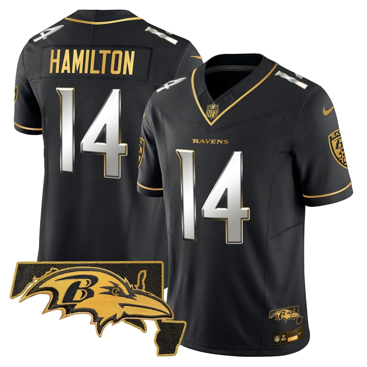 Ravens 2024 Gold Vapor Limited Jersey - All Stitched