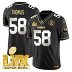 Chiefs Super Bowl LIX Patch Gold Vapor Limited Jersey - All Stitched