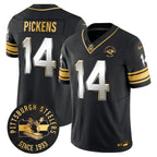 Pittsburgh Steelers Throwback 1933 Patch Gold Vapor Limited Jersey - All Stitched