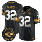 Pittsburgh Steelers Throwback 1933 Patch Gold Vapor Limited Jersey - All Stitched