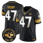 Pittsburgh Steelers Throwback 1933 Patch Gold Vapor Limited Jersey - All Stitched