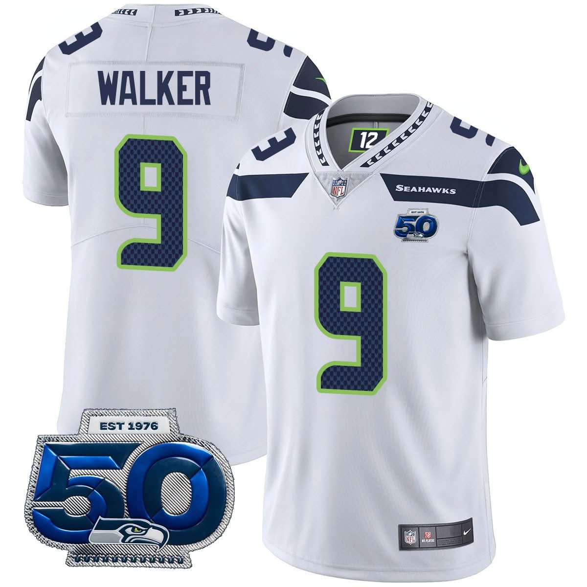 Seattle Seahawks 50th Season Vapor Limited Jersey - All Stitched