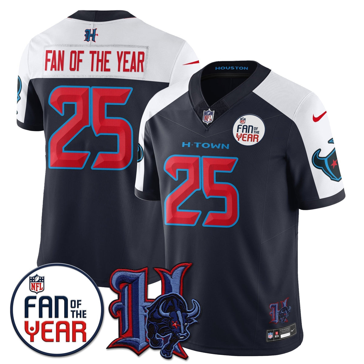 Houston Texans "Fan Of The Year" Jersey - All Stitched