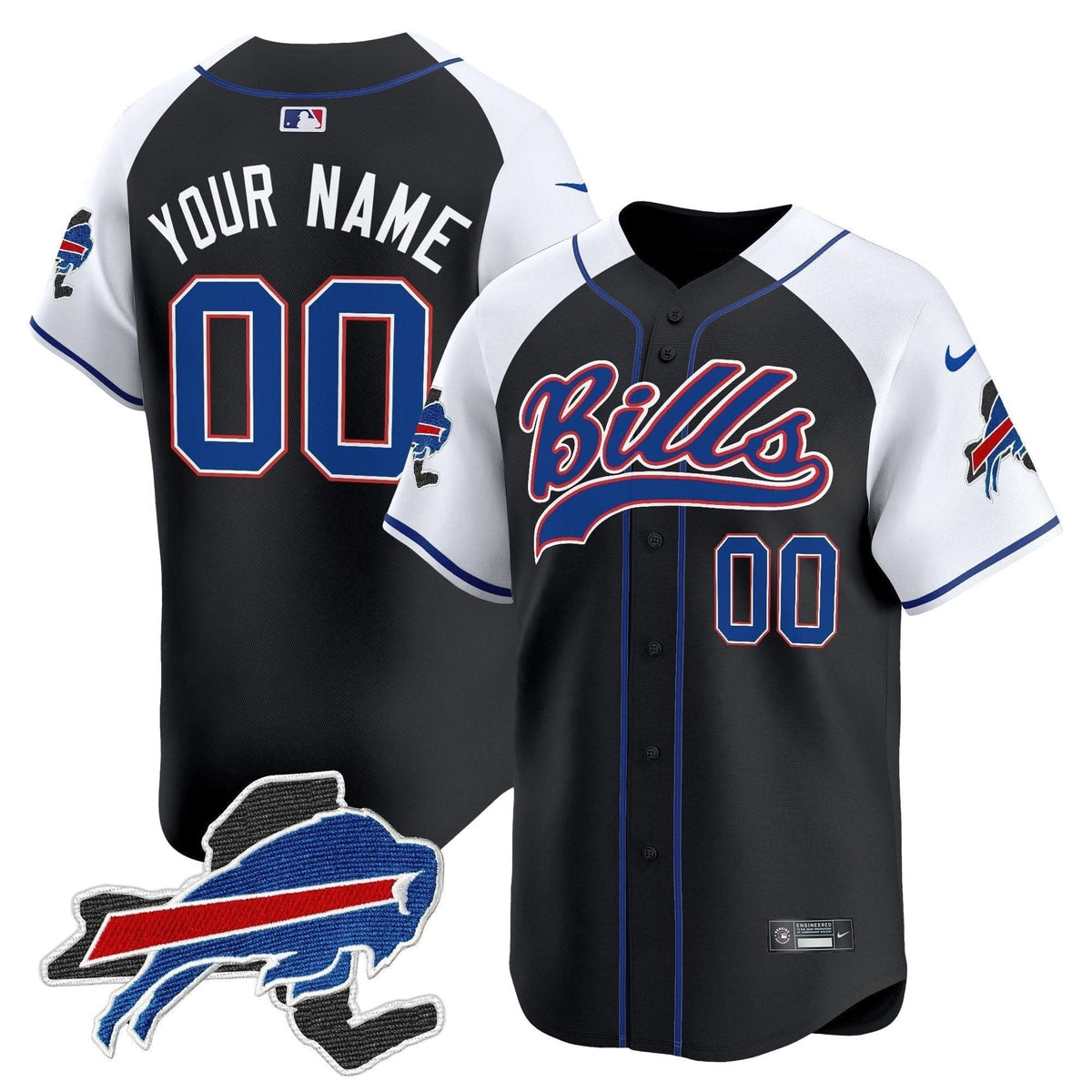 Buffalo Bills 2024 New York Patch Vapor Baseball Custom Jersey - All Stitched