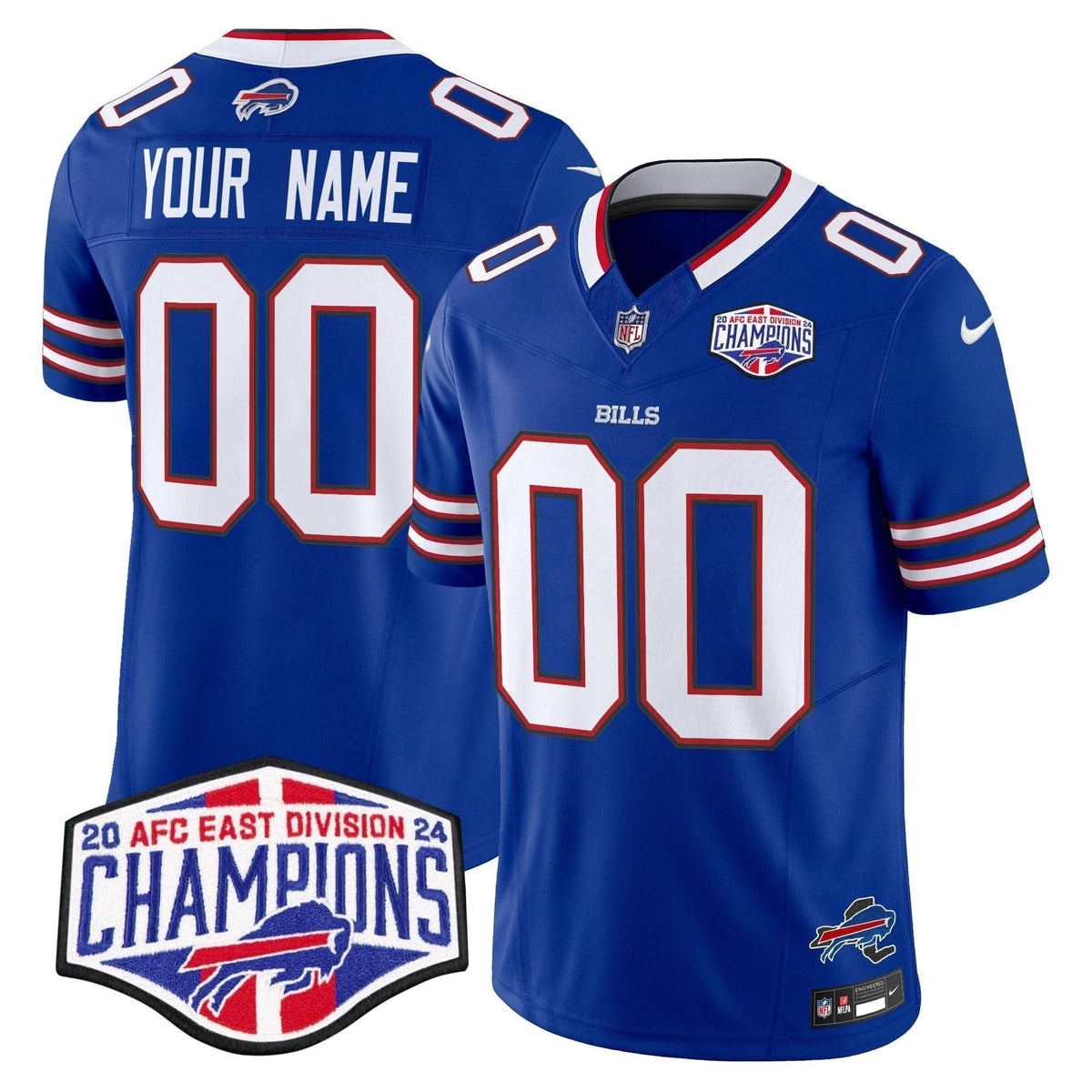 Bills 2024 AFC East Division Champions Vapor Limited Custom Jersey - All Stitched